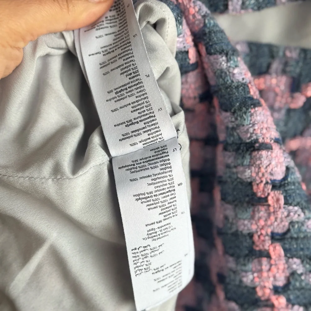 Sandro Amadora Denim Trim Houndstooth Tweed Mini Dress - Picture 12 of 13